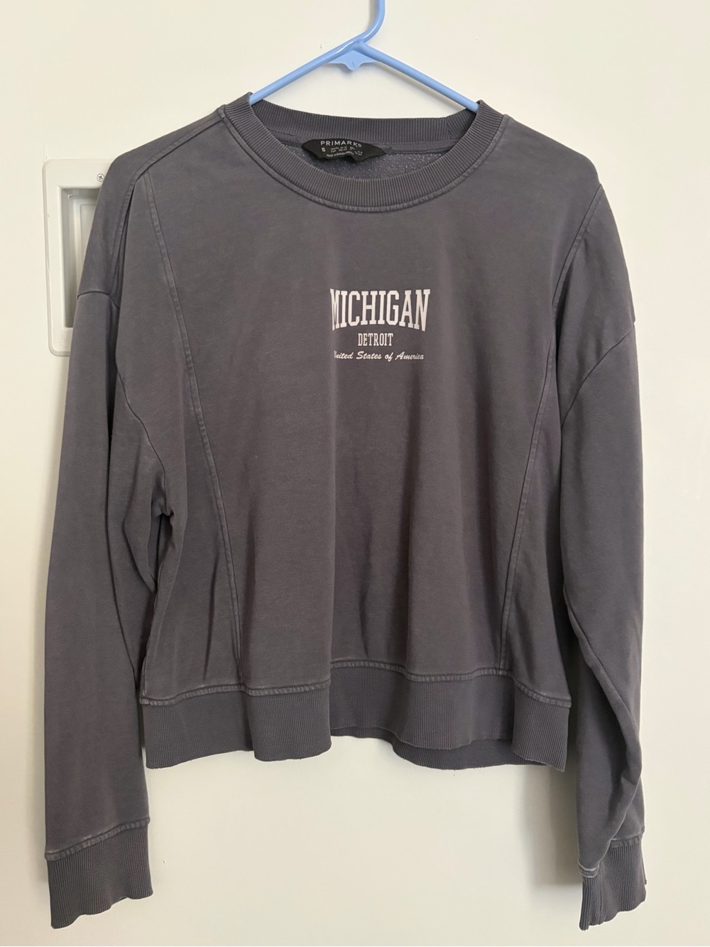 Primark Charcoal Gray Michigan Crewneck Sweatshirt